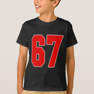 Camisa Número 67 Vermelho Grande #67 Uniforme Jogo