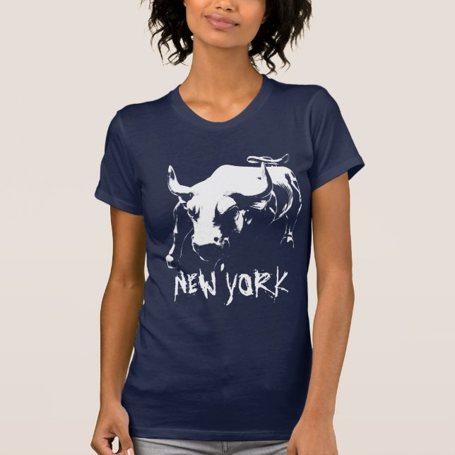 Camisa NY Touro das Mulheres do Tanque legal de No (Frente)