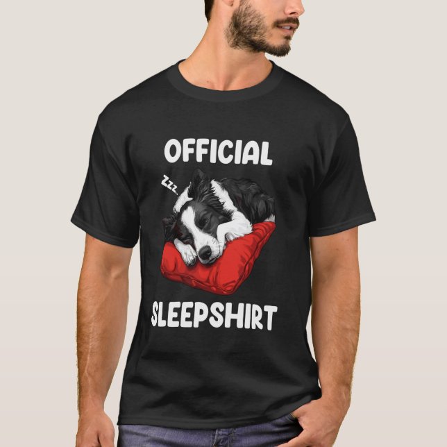Camisa Oficial de dormir Border Collie Cute Amante (Frente)