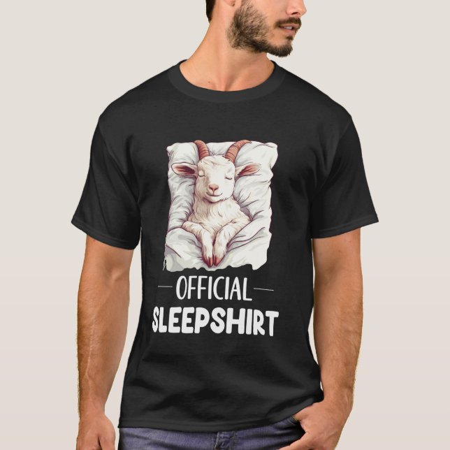 Camisa Oficial de Dormir Cabra Adormecida Fofa Amo (Frente)