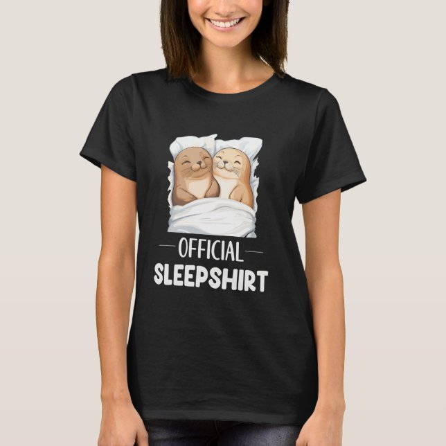 Camisa Oficial de Dormir Fofa Foca Dormindo Leão-M (Frente)