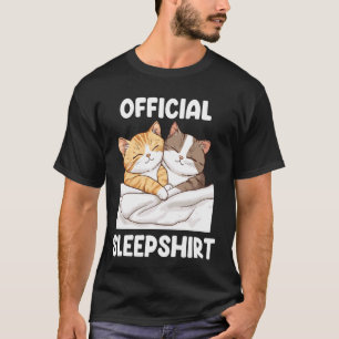 Camisa Oficial de Dormir Gato Adormecido Fofo Aman