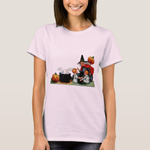 Camisa orgânica das senhoras do Dia das Bruxas do