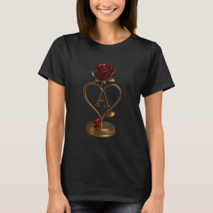 Camisa Orgânica Mulher Letra Monograma Rosa Coraçã