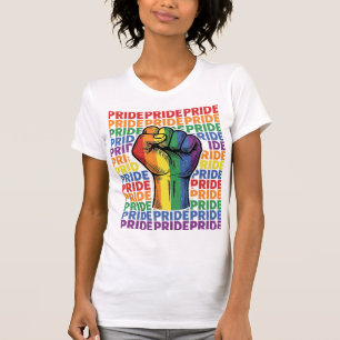 Camisa Orgulho Vintage Punho Erguido Arco-Íris Des
