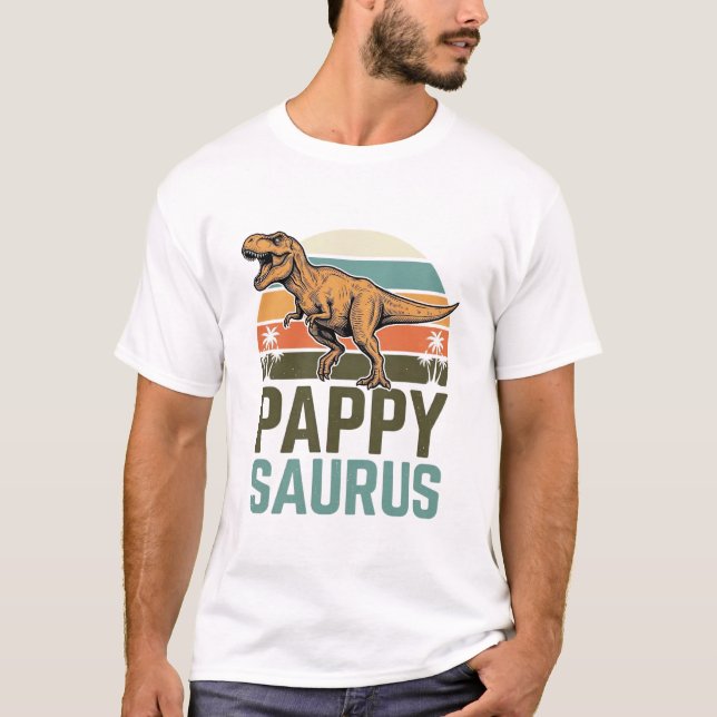 Camisa Pappysaurus Dinossauro Engraçado Vintage Pô (Frente)