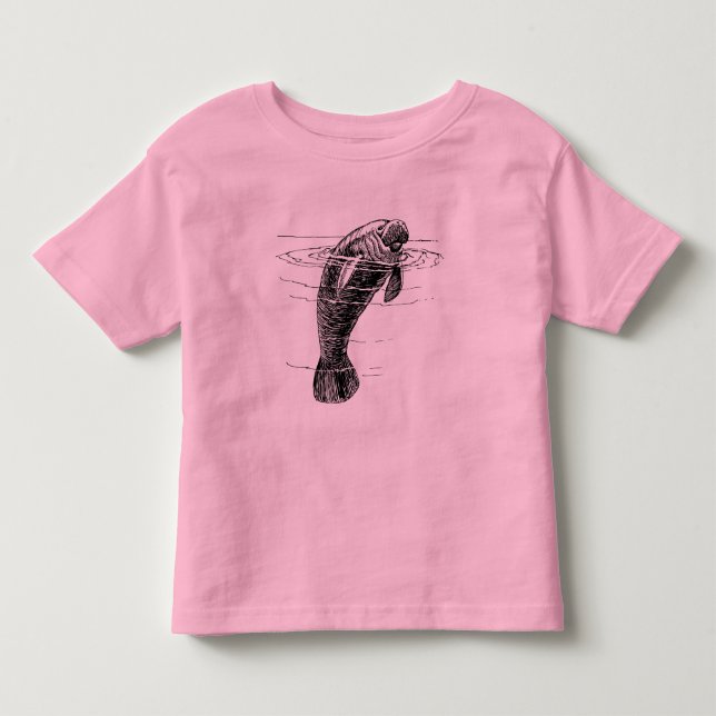 Camisa para criança pequena de peixe-boi (Frente)