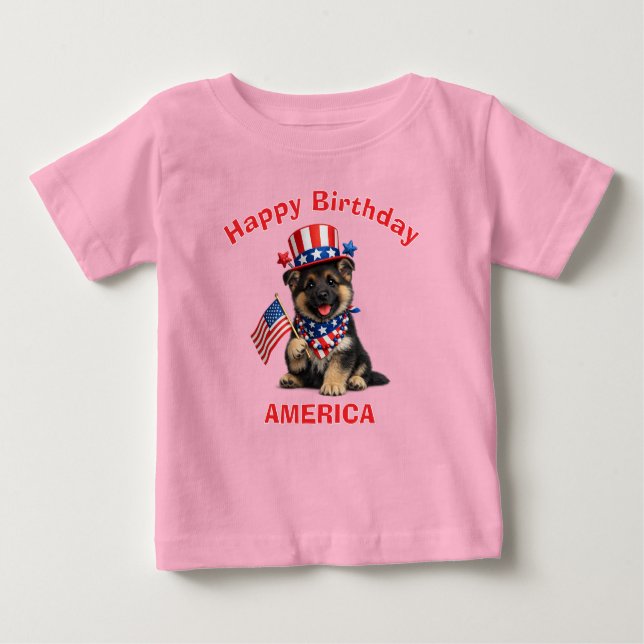 Camisa para crianças com Pastor Alemão (2m) Patrio (Frente)