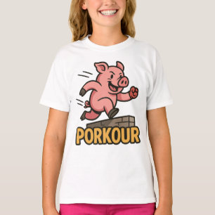 Camisa Paródia de Parkour de Porco Engraçado – Fun