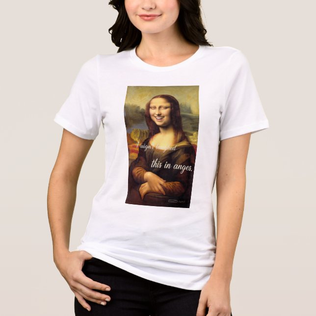 Camisa Paródia Sorriso Mona Lisa Arte Clássica Eng (Frente)