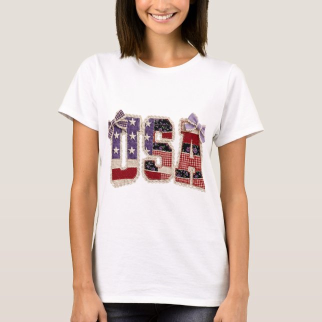 Camisa Patchwork EUA PNG, Retrô 4 de Julho (Frente)