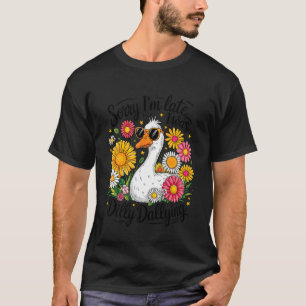Camisa Pato Divertido Desculpe o Atraso Estava Dil