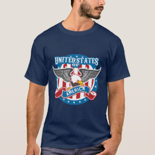 Camisa Patriótica Águia Americana Estados Unidos d