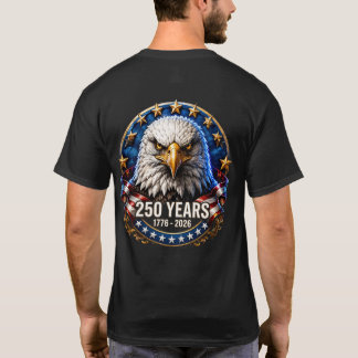 Camisa Patriótica Águia Escudo EUA 250 Anos 1776-
