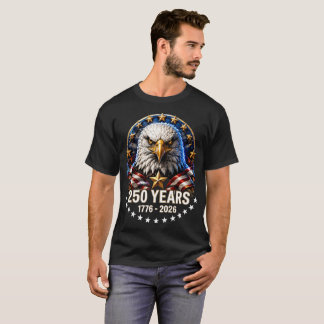 Camisa Patriótica Águia Escudo EUA 250 Anos 1776-