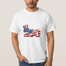 Camisa Patriótica America 250 Chapéu do Tio Sam