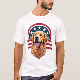 Camisa Patriótica com Arco de Golden Retriever 2