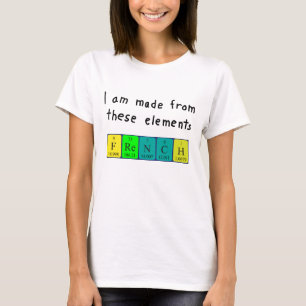 Camisa patriótica de mesa periódica francesa