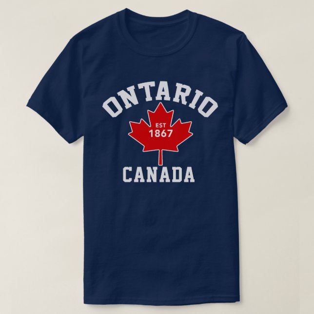 Camisa patriótica de Ontário Canadá Est.1867 T (Frente do Design)