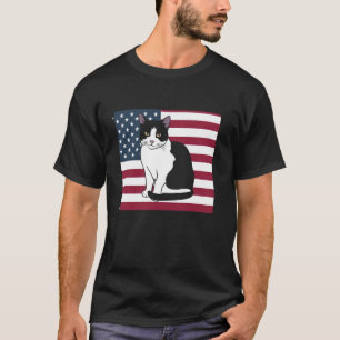 Camisa Patriótica do Dia 4 de Julho do Gato Tuxedo