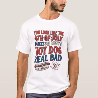 Camisa Patriótica Engraçada de Cachorro Quente de