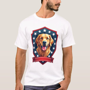 Camisa Patriótica Golden Retriever Bold Crest