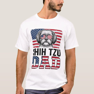 Camisa Patriótica para Cão Pai Shih Tzu Vintage De