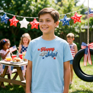 Camisa Patriótica Vermelha Branca Azul 4 de Julho