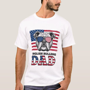 Camisa Patriótica Vintage de Papai Bulldog Inglês 