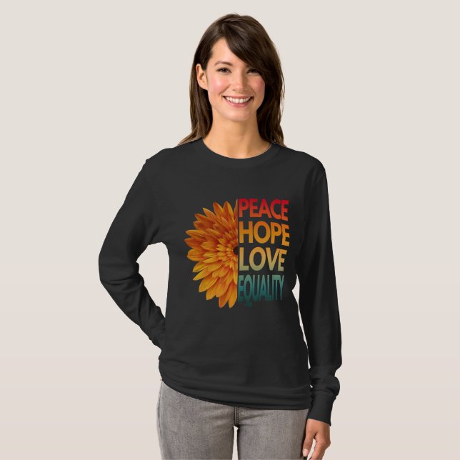 CAMISA PAZ AMOR ESPERANÇA IGUALDADE (Frente Completa)