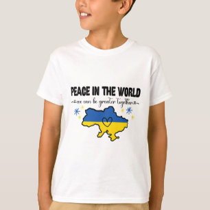 Camisa Paz No Mundo Eu Apoio A Ucrânia Coração