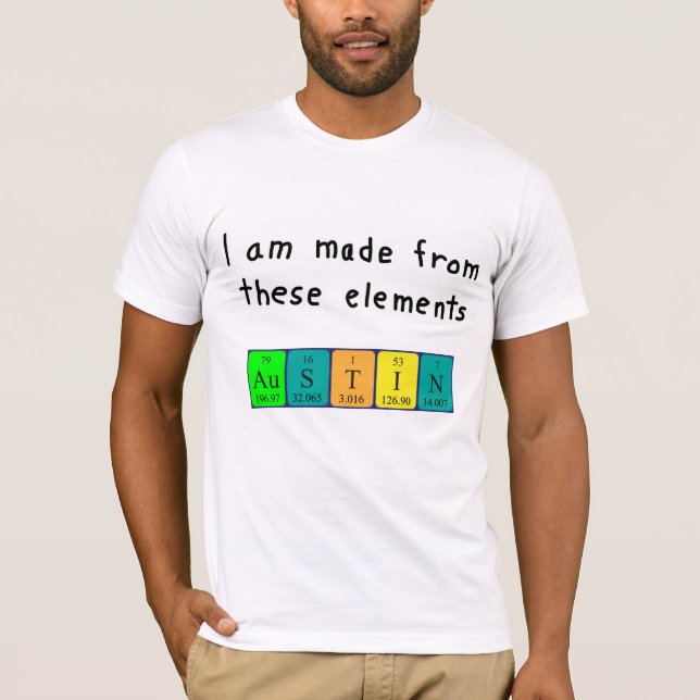 Camisa periódica do nome da mesa Austin (Frente)