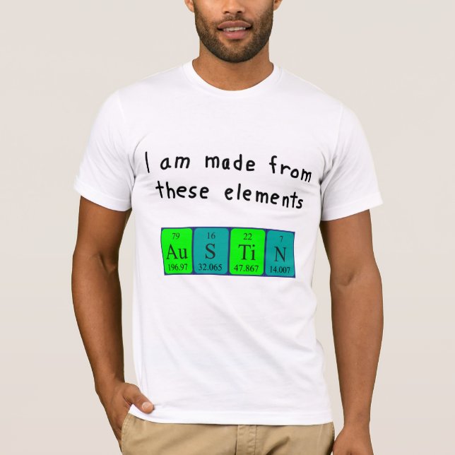 Camisa periódica do nome da mesa Austin (Frente)