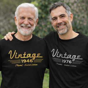 Camisa Personalizada Ano de Nascimento, Estilo Vin