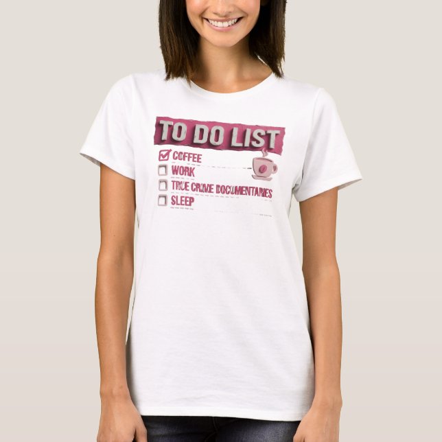 Camisa Personalizada COFFEE WORK TRUE CRIME Vermel (Frente)