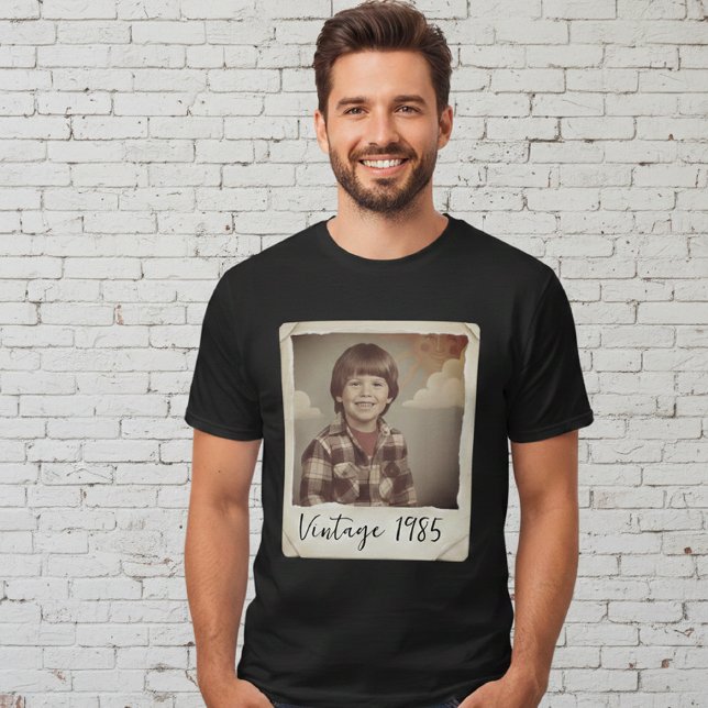 Camisa Personalizada com Foto e Ano Vintage, Camis (Criador carregado)