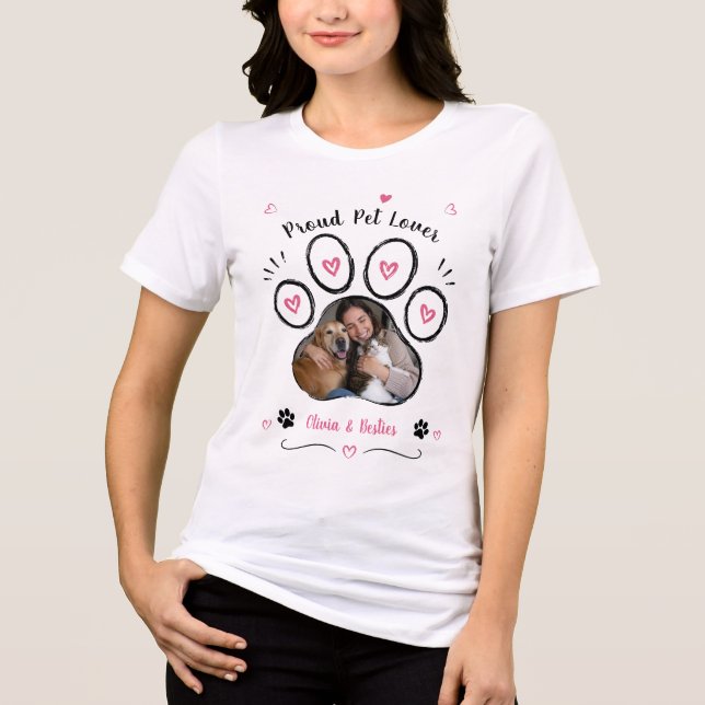 Camisa Personalizada com Foto e Nome do Animal de  (Frente)