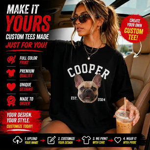 Camisa Personalizada com Foto e Nome do Cachorro,