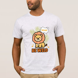 Camisa Personalizada com Leão Ilustrado em Laranja