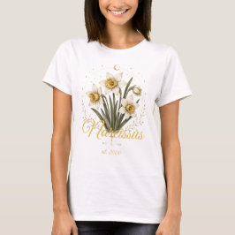Camisa Personalizada com Nome e Flor de Nascimento