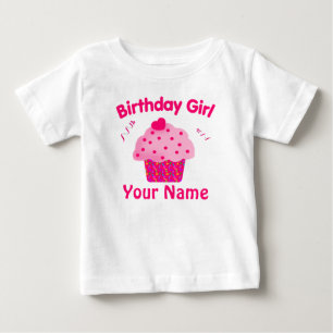 Camisa personalizada cupcake da menina T do