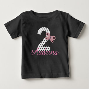Camisa personalizada da borboleta das meninas do
