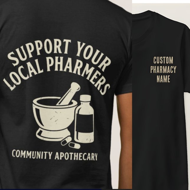 Camisa Personalizada da Equipe de Farmácia, Apoie  (Criador carregado)