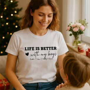 Camisa Personalizada da Mamãe com Nomes dos Filhos