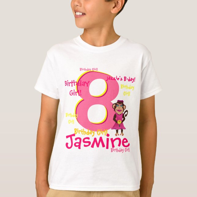 Camisa personalizada da menina do aniversário (Frente)