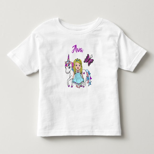 Camisa Personalizada da Princesa e Unicórnio Bonit (Frente)
