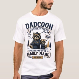 Camisa Personalizada Dadcoon Família Guaxinim Pai