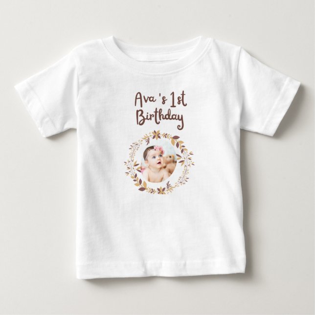 Camisa Personalizada de 1º Aniversário | Nome Pers (Frente)