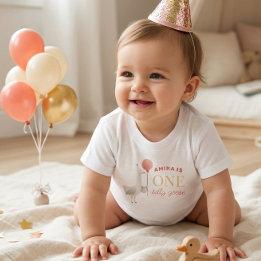 Camisa Personalizada de 1º Aniversário Silly Goose