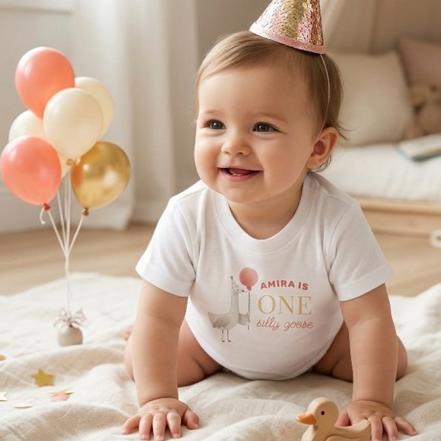 Camisa Personalizada de 1º Aniversário Silly Goose (Criador carregado)